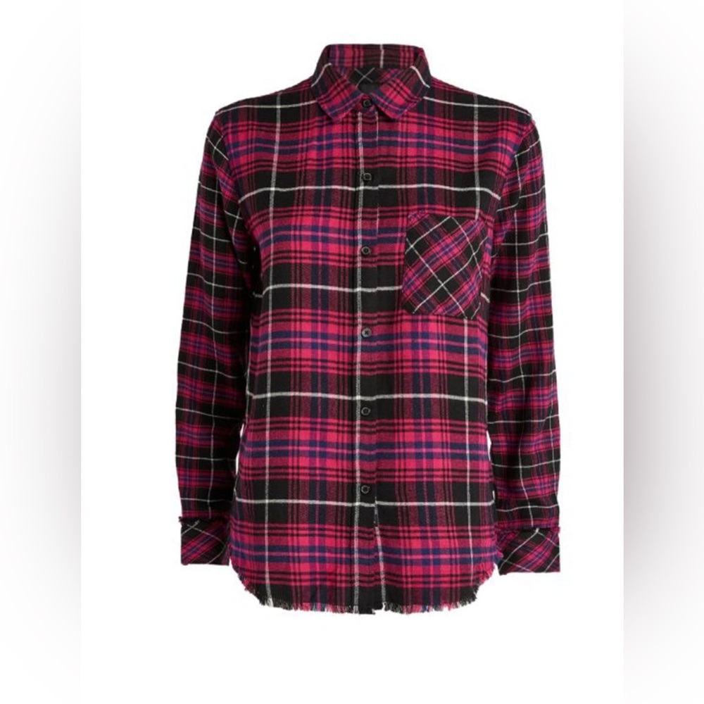 New Rails Brock Pink Plaid Flannel Button Down Fr… - image 2